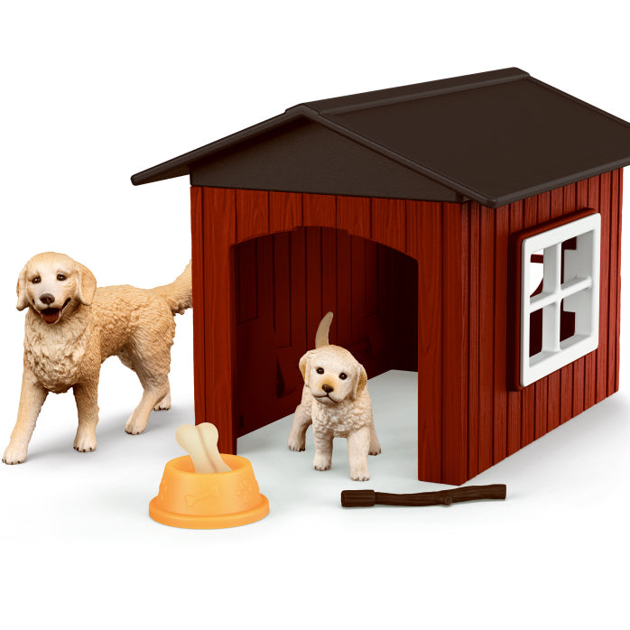 Schleich Dog Kennel With Golden Retrievers toy figure – Model #42722